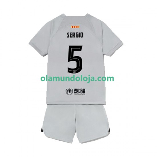Camisola FC Barcelona Sergio Busquets 5 Criança Equipamento Terceiro 2022-2023 Manga Curta